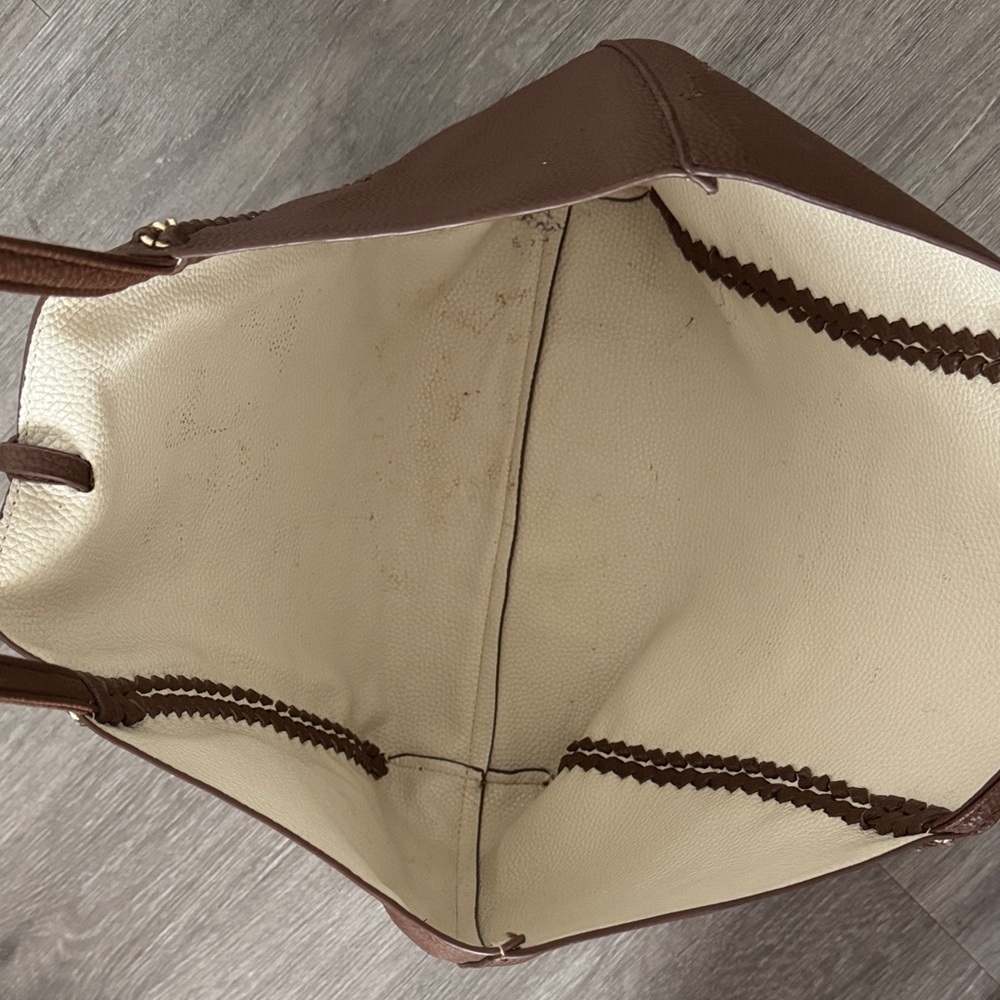 BCBG Brown Tote Bag with Gold Accents - Picture 3 of 11